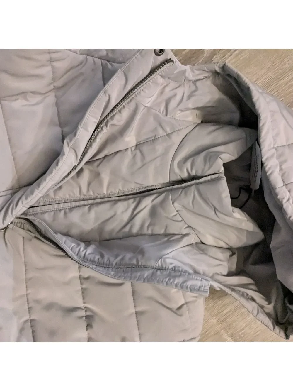 Zuda gray long puffer coat size XS